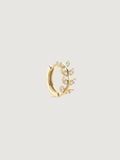 14K Solid Gold Delicate Leaf Hoop Earrings