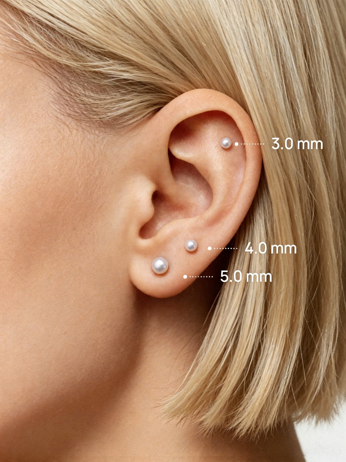 14K Solid Gold Minimalist Pearl Flat Back Earrings