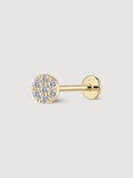 14K Solid Gold Diamond Cluster Flat Back Earring