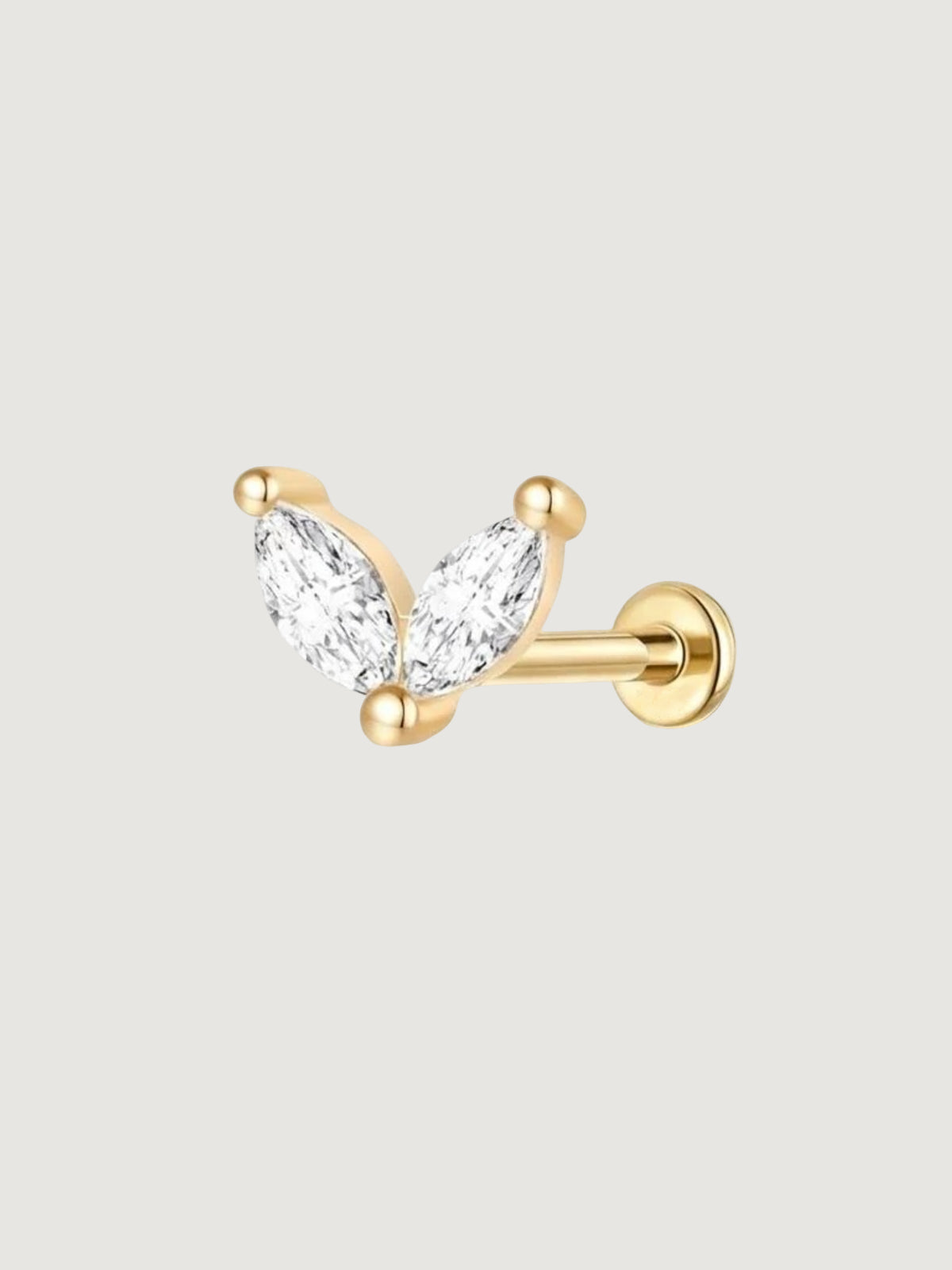 Marquise Duo Flat Back Stud
