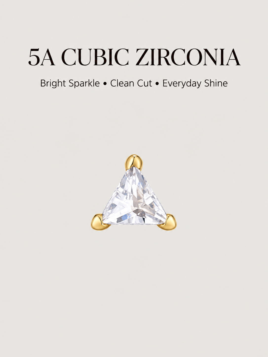 Trillion-Cut Solitaire Flat Back Stud