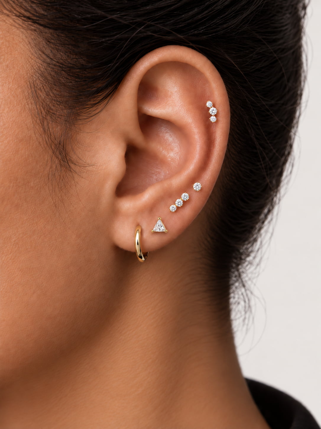 Trillion-Cut Solitaire Flat Back Stud
