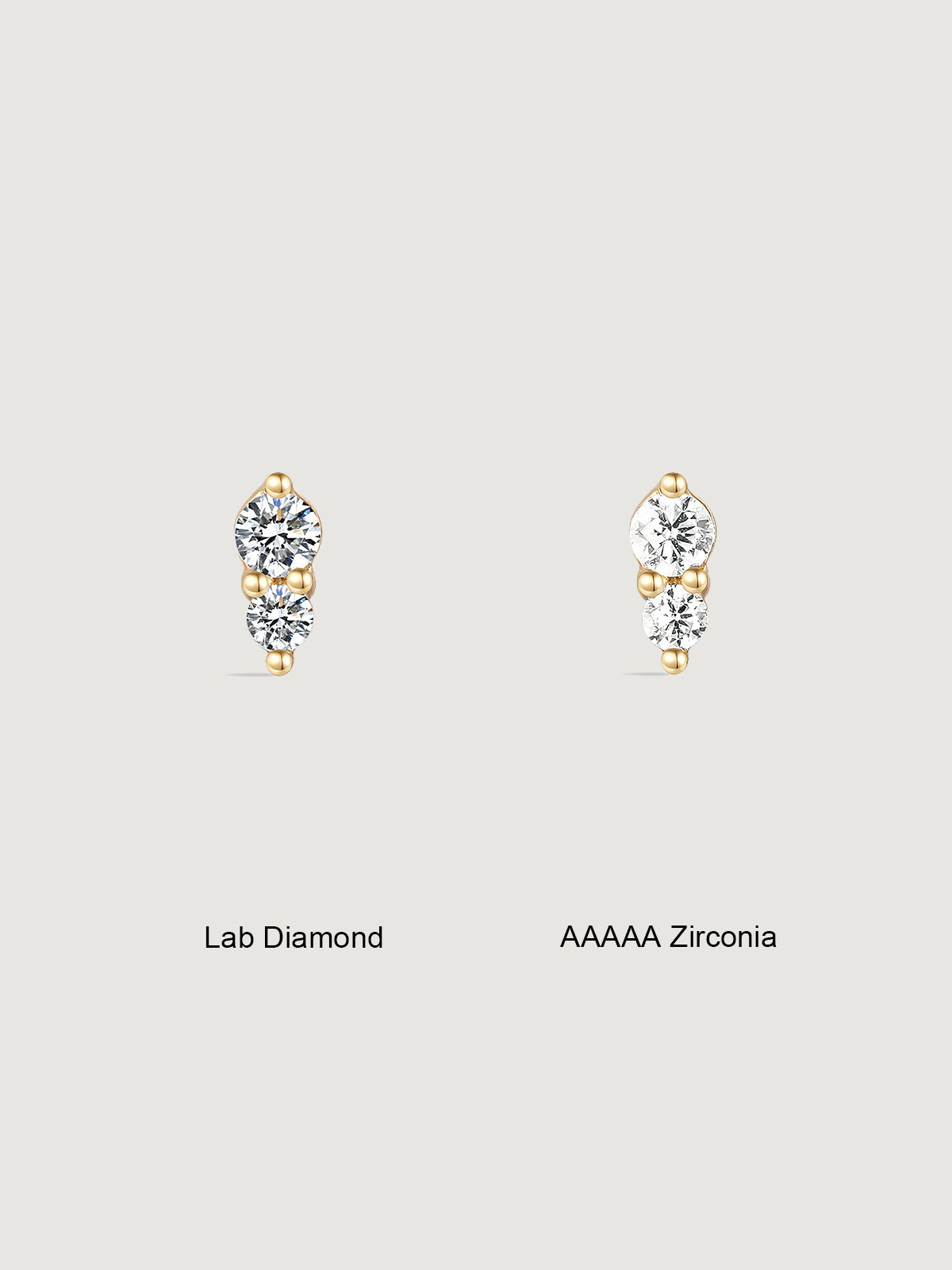 14K Solid Gold Minimalist Spliced Flat Back Earrings