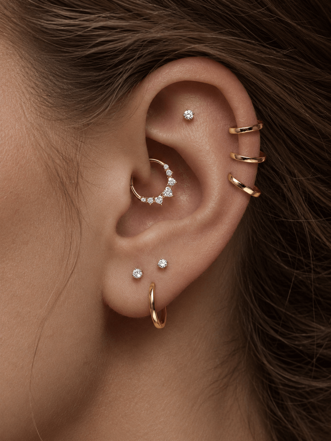 14K Solid Gold Minimalist Glossy Hoop Earrings