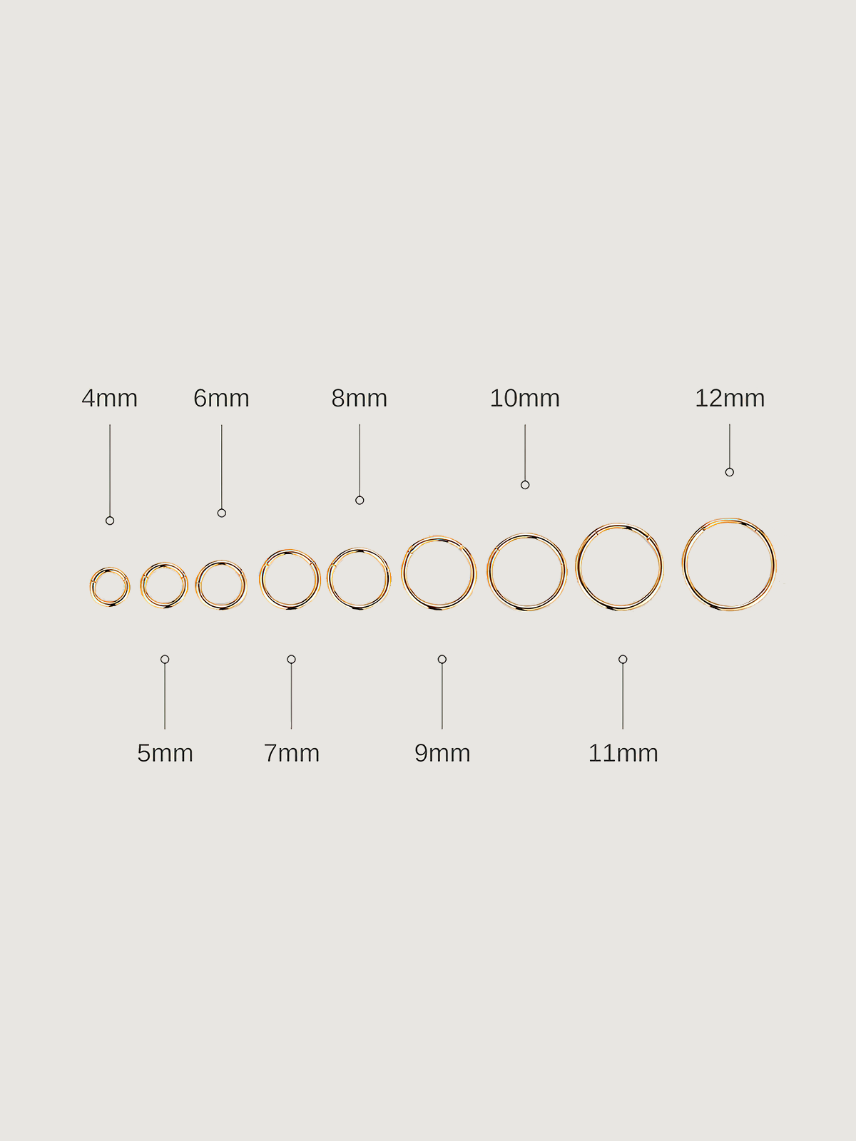 14K Solid Gold Minimalist Hoop Earrings