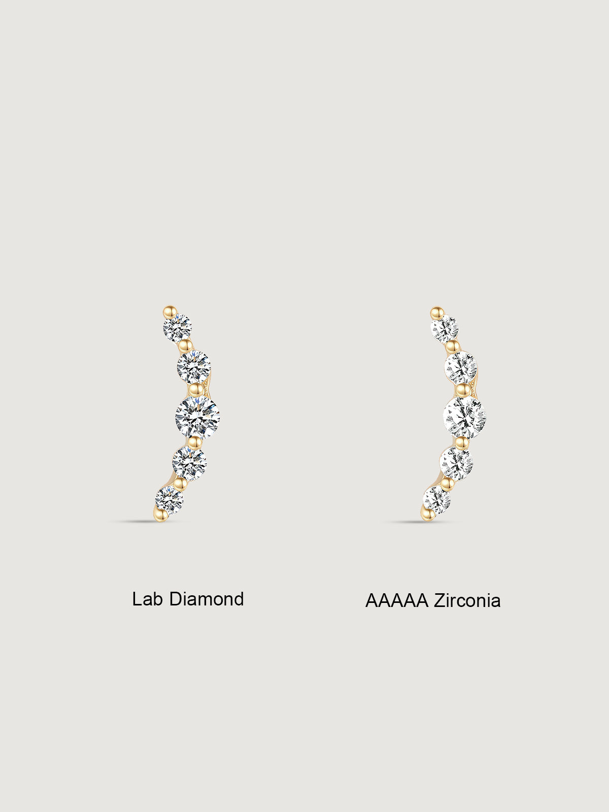 14K Solid Gold Minimalist Crescent Flat Back Earrings