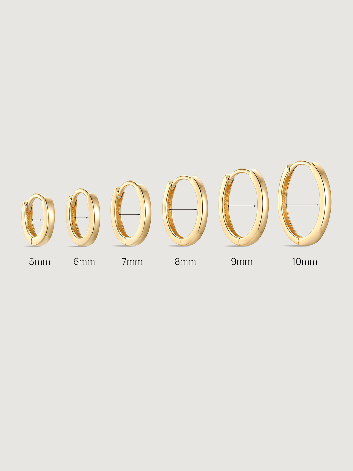 14K Solid Gold Minimalist Glossy Hoop Earrings