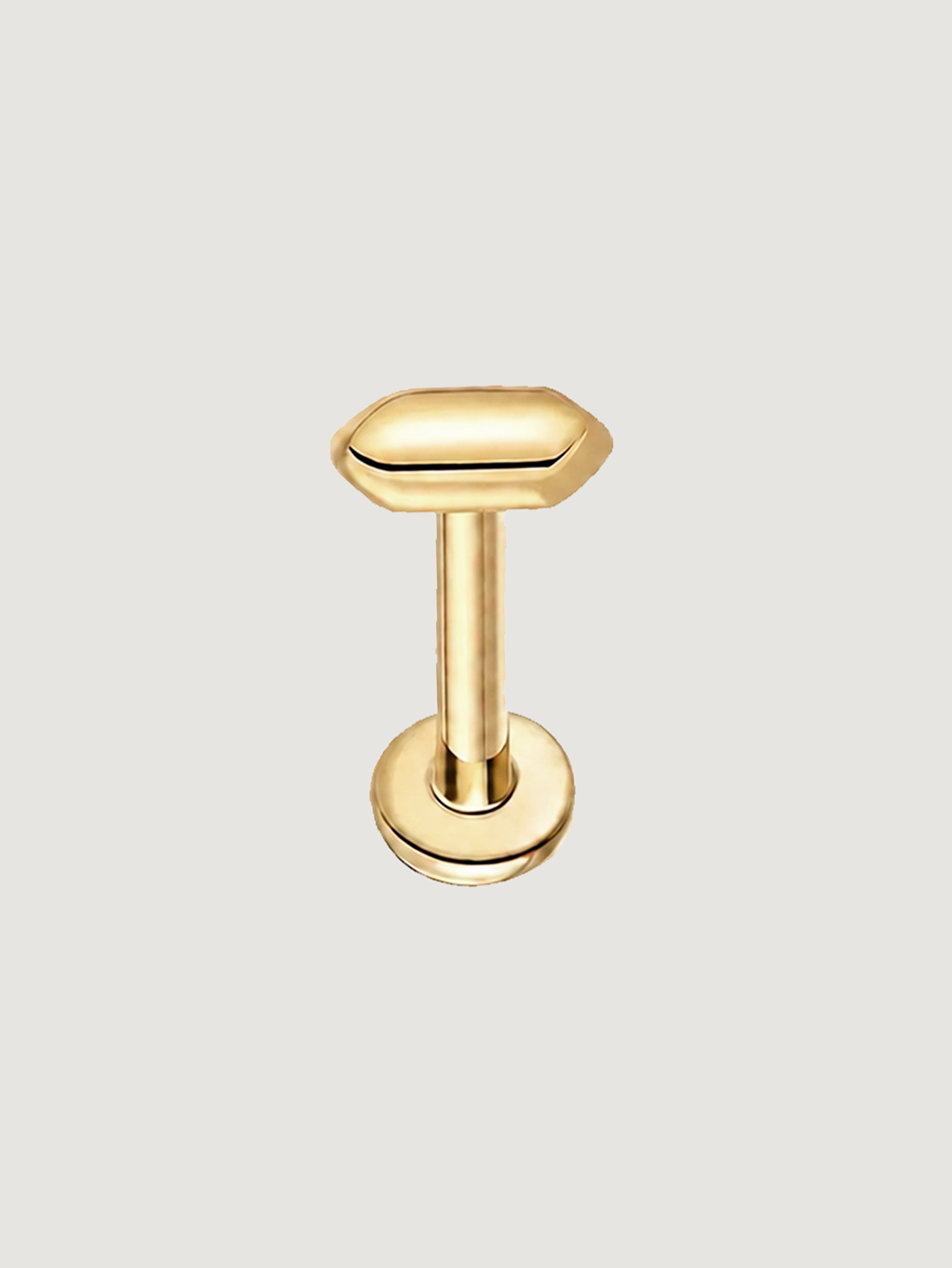 14K Solid Gold Screw Thread Flat Back Earrings