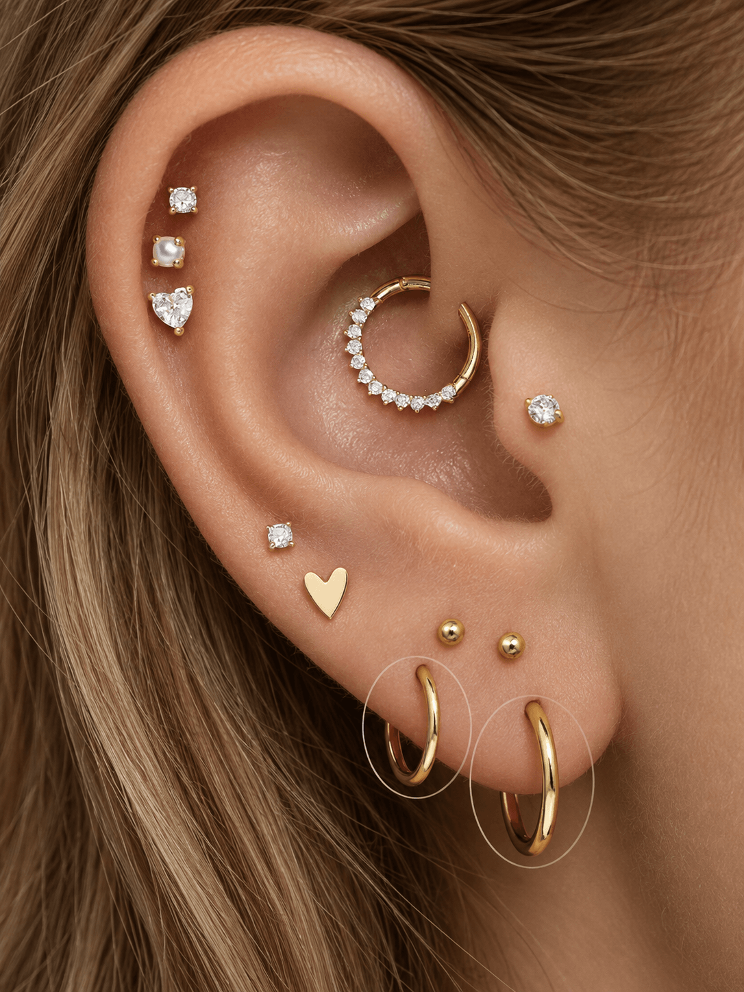 14K Solid Gold Minimalist Hoop Earrings