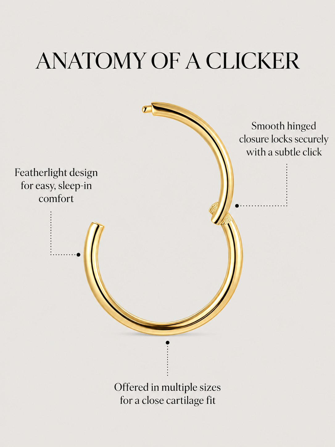 14K Solid Gold Minimalist Hoop Earrings