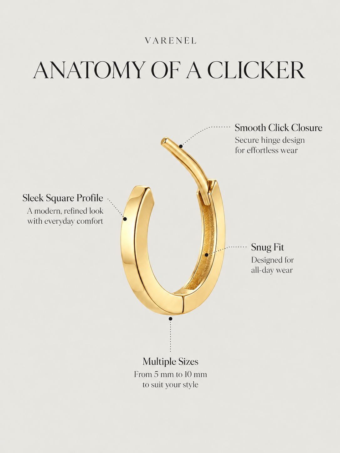 14K Solid Gold Minimalist Glossy Hoop Earrings