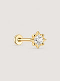 14K Gold Lab-Grown Diamond Starburst Flat Back Stud