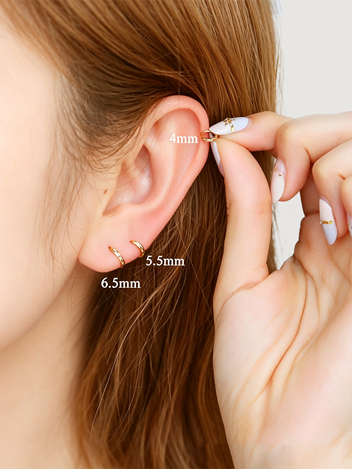 14K Solid Gold Classic Plain Gold Hoop Earring