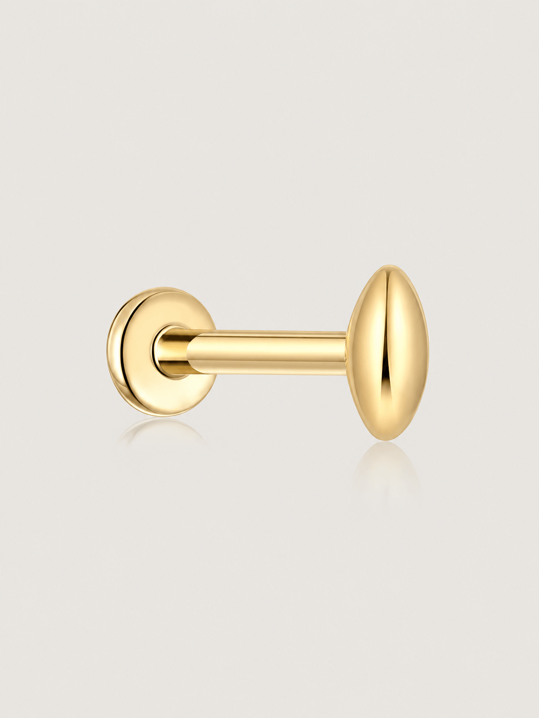 14K Solid Gold Screw Thread Flat Back Earrings