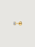 14K Solid Gold Oval Lab Diamond Flat Back Earrings