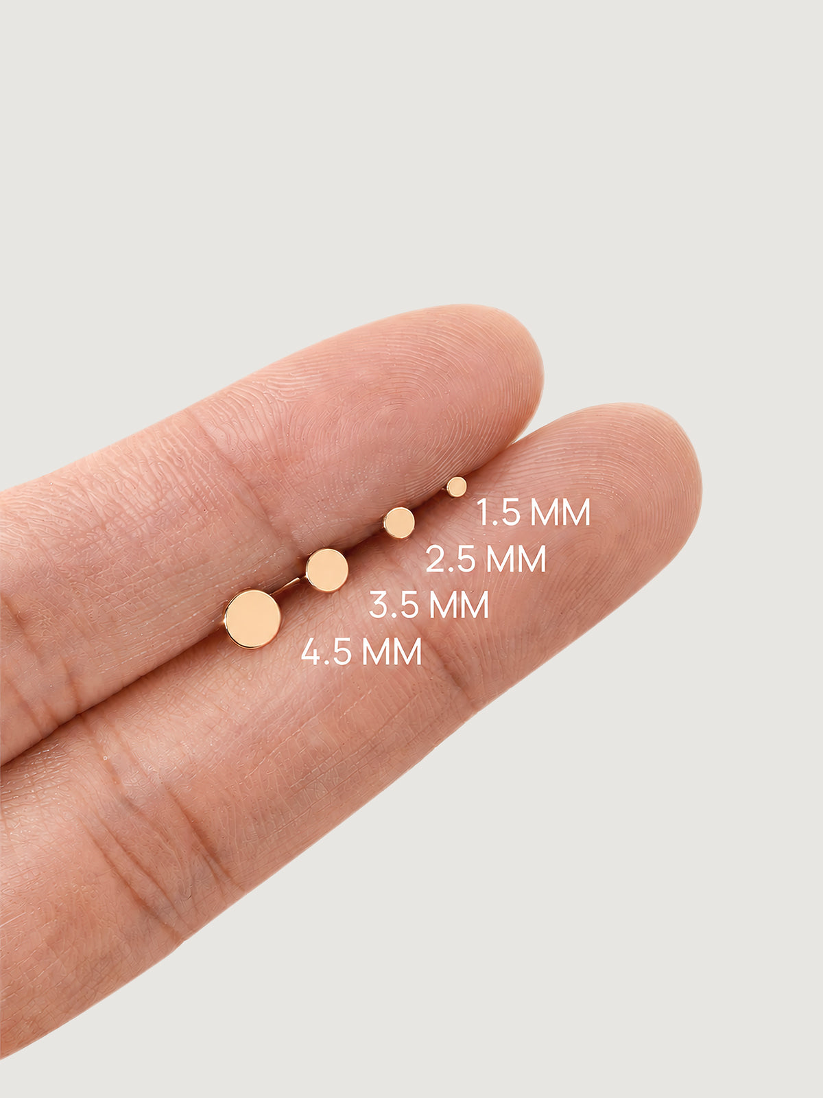 14K Solid Gold Minimalist Disc Flat Back Earrings