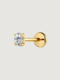 14K Solid Gold Oval Lab Diamond Flat Back Earring