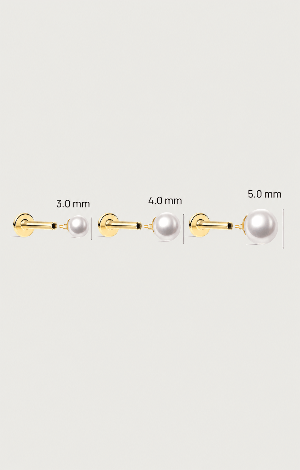14K Solid Gold Minimalist Pearl Flat Back Earrings