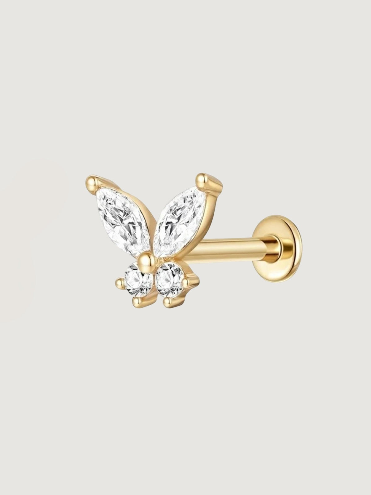 Butterfly Cluster Flat Back Stud