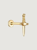 14K Gold Dagger Flat Back Stud