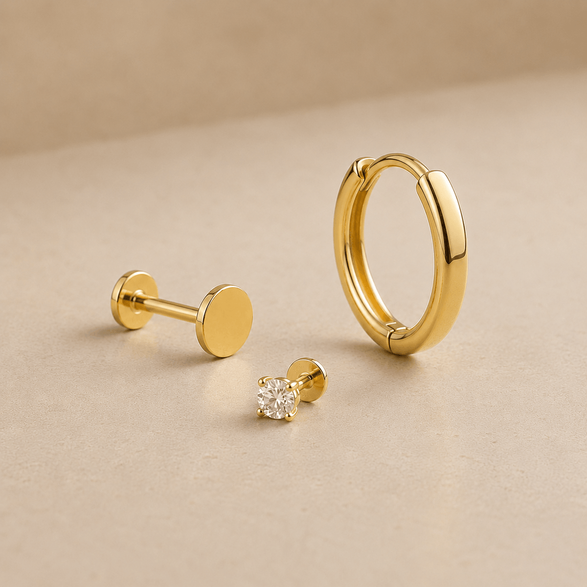 Solid 14K gold jewelry detail