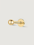 14K Solid Gold Round Ball Flat Back Earrings