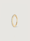 14K Solid Gold Elegant Pave Hoop Earrings