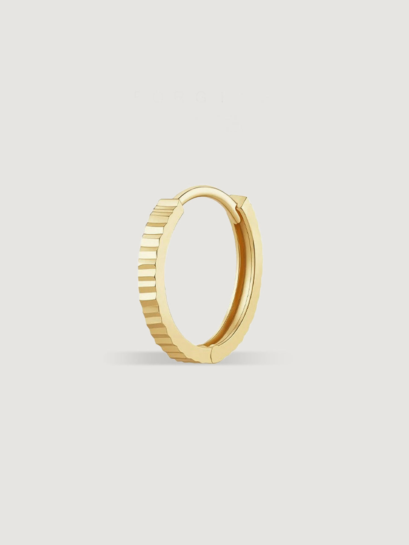 14K Solid Gold Faceted Helix Hoop Earrings