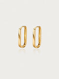 14K Solid Gold Minimalist Oval Hoop Earring