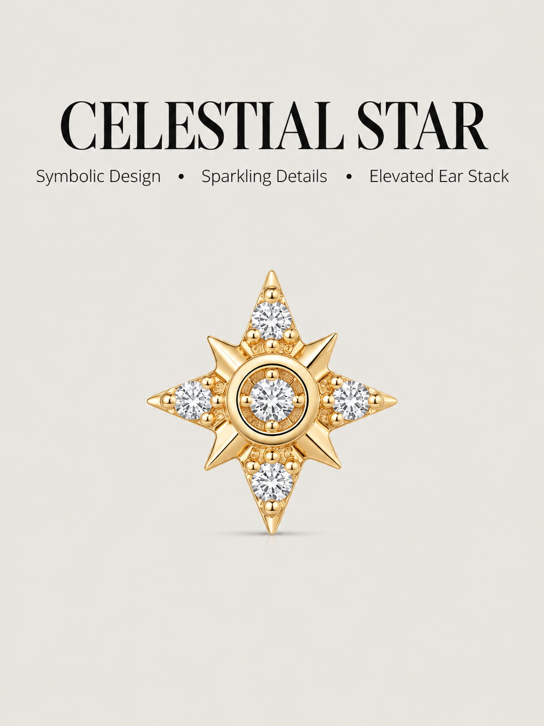 Lab-Grown Diamond Celestial Star Cluster Flat Back Stud