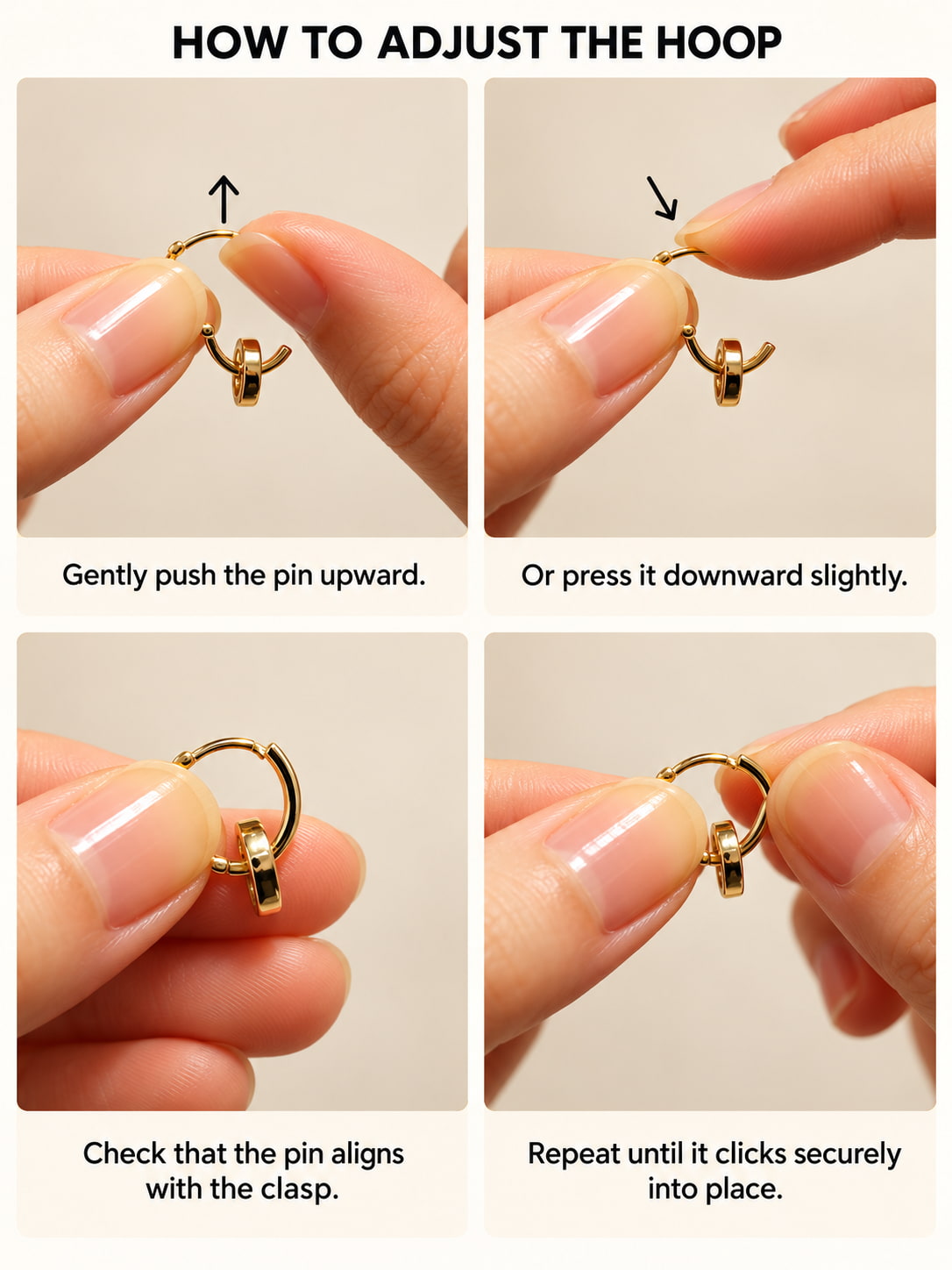 14K Solid Gold Minimalist Faceted Hoop Earring