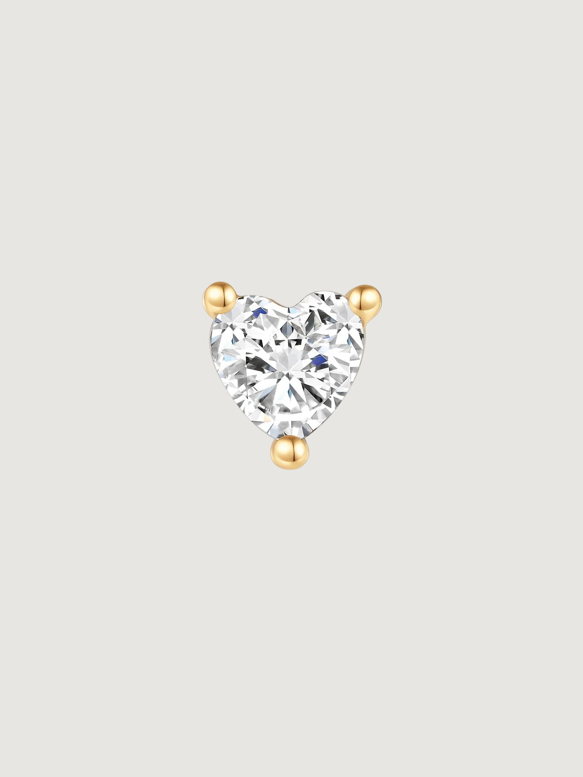 Heart-Cut Solitaire Flat Back Stud