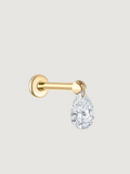 Pear-Cut Dangle Flat Back Stud